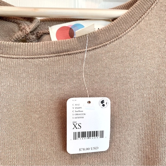 FREE PEOPLE Taupe Brown Pelican Knit Open-Back Sweatshirt Romper - Picture 5 of 5